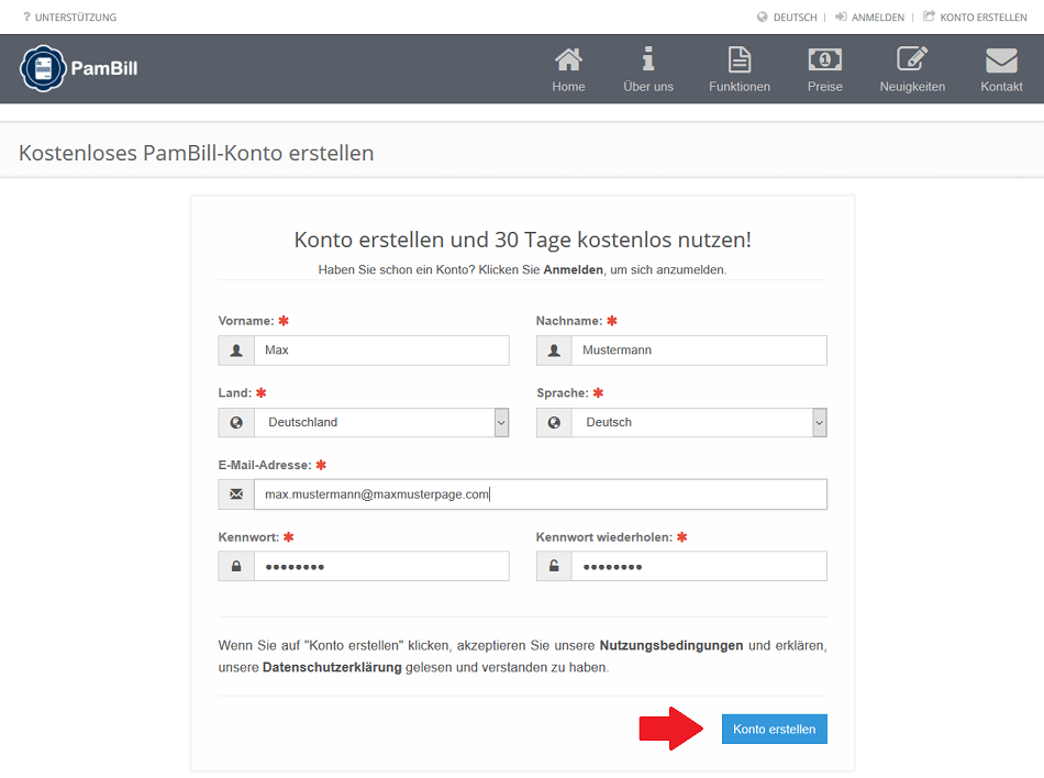 Id 605 Pam Bill Anmelden Gross