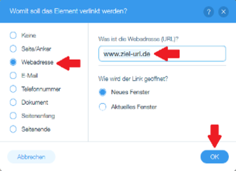 Id 729 Screenshot Wix Element Verlinken