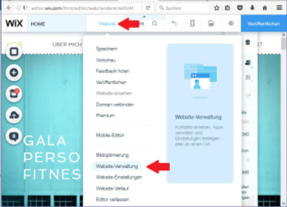 Id 675 Screenshot Wix Website Verwaltung Aufrufen